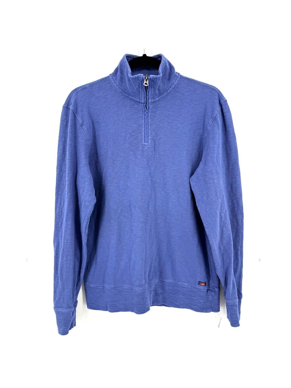 Faherty Brand Mens 1/4 Zip Pullover Shirt Size Mediun Mock Neck Washed Blue